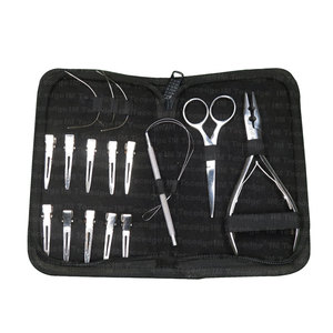 Buy Black Case <b>Hair</b> <b>Extension</b> Tools <b>Accessories</b> C Type Needles Beads Opener and Closer Pliers-Generic - Product Image 1