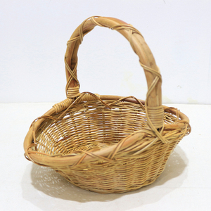 Artex Dong Thap Natural Rattan Handmade Eco-Friendly Rustic Style Oval Multifunctional <b>Picnic</b> <b>Basket</b> <b>Set</b> High Handle for Storage - Product Image 6