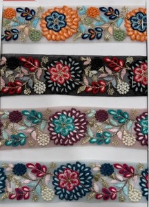 Hilo de poliéster de rayón Multicolor, diseño de Baki de lujo, Base de red suave de encaje bordado para ropa, bordado de malla de ajuste a la moda - Product Image 6