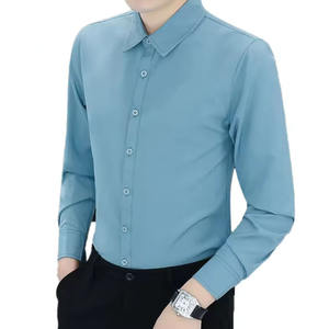 เสื้อเชิ้ตผู้ชายสไตล์ซาฟารีลำลองสำหรับฤดูใบไม้ร่วง ลายสก็อต ระบายอากาศได้ดี ผ้าโพลีเอสเตอร์ผสมคอตตอนป๊อปลิน แขนยาว ปกคอพับได้ ไม่ยับง่าย - Product Image 6