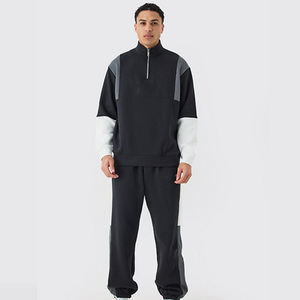 Chándales transpirables de alta calidad para hombre OEM 2025, diseño de Panel de Cuello estilo media cremallera, ropa de calle al por mayor para la temporada de invierno - Product Image 1