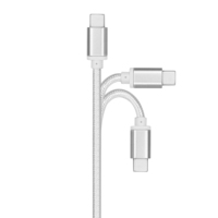 Cable USB-C de Nailon Trenzado de 3m (10 pies) de Cable Factory, Carga Rápida de 15W 3A, Transferencia de Datos y Carga para Teléfonos Móviles