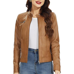 Veste en cuir pour femmes à prix compétitif, qualité supérieure, demande des clients, OEM, mode décontractée, veste en cuir d'hiver - Product Image 1