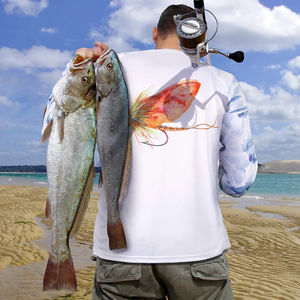 Venta al por mayor de fábrica, camisas de pesca con máscara, protector solar, protección Uv, Jersey de pesca, manga larga, transpirable, ropa de pesca de torneo - Product Image 2