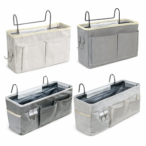 <b>Hanging</b> Closet Organizer Cotton Linen <b>Storage</b> <b>Bag</b> Bedside Bunk Bed Pocket Holder - Product Image 1