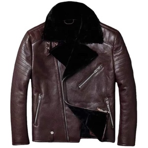 Men Stylish Shearling Trench Coat Winter Men's Fashionable <b>Brown</b> Fur Long Coat Windproof Warm Soft Shell <b>Brown</b> Shearling - Product Image 1