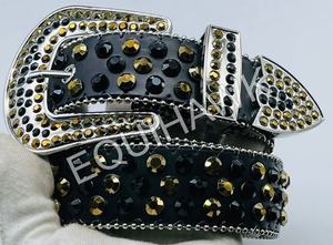 Ceinture intelligente Western en cuir et crocodile avec boucles en cristal Bling Bling Fleurs pour vêtements Bottes de cheval ou licou - Product Image 6