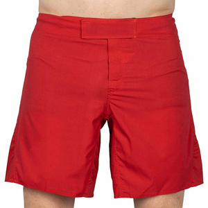 กางเกงขาสั้น MMA สีแดงล้วนแบบสั่งทำกางเกงขาสั้นผ้าแห้งเร็วกางเกงขาสั้นผ้าโพลีเอสเตอร์น้ำหนักเบาออกแบบโลโก้ได้ตามต้องการ - Product Image 1