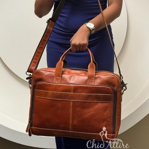 Nouveau véritable fait à la main pleine fleur en cuir véritable sac de messager étui pour ordinateur portable porte-fichiers sacs de bureau unisexe bandoulière sac à bandoulière - Product Image 1