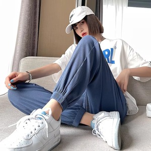 2025 pantalones de seda de hielo de moda verano fino Fitness elástico de secado rápido deportes Casual mujeres Pantalones rectos - Product Image 1
