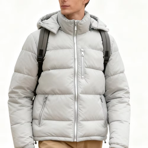 Doudoune grande taille imperméable chaude à capuche style décontracté coupe-vent fermeture éclair grande taille respirante pour homme à capuche pour l'extérieur en Europe - Product Image 4