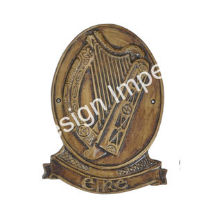 Irish Harp <b>Plaque</b> Wall Mounted Cast Iron Plate Decorative Item Antique Finished <b>Metal</b> <b>Plaque</b> Wholesale Signs in Best Price - Product Image 1