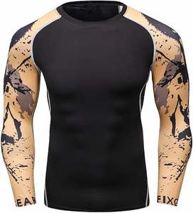 OEM MMA Rashguard camisa BJJ compresión ajuste logotipo personalizado manga larga Fightwear para entrenamiento y combate - Product Image 2