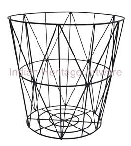 IHA IHAWB040 Poubelle de rangement en fer noir de forme ronde pour bureau et cuisine, lieu d'origine : - Product Image 2