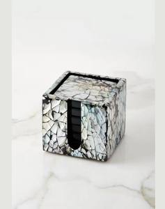 Sous-verres carrés de style classique faits à la main de meilleure qualité Bois d'acacia et nacre pour boissons et thé - Product Image 5