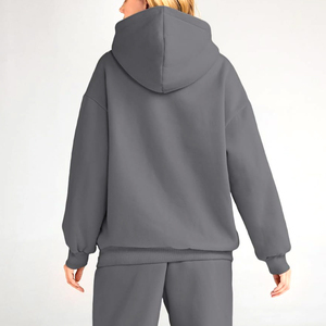 Prix usine surdimensionné femmes sweats à capuche goutte épaule coupe ample Streetwear à capuche nouvelle mode plaine blanc à manches longues sweats à capuche - Product Image 2