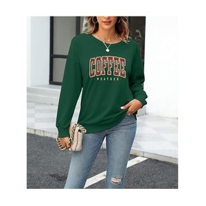 Wholesale Luxury <b>Long</b> <b>Sleeve</b> Round Neck Shoulder Slope Printed Comfortable Casual Women's Cotton Sweatshirt From Bangladesh - Product Image 3