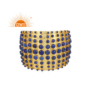 Superventas plata esterlina 18K chapado en oro lapislázuli natural piedra preciosa brazalete joyería personalizada para mujer regalo para ella - Product Image 1