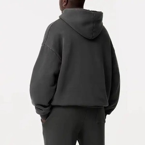 Pull-over brodé à capuche uni bon marché personnalisé Vente en gros Haut à manches longues lourd à la mode avec logo personnalisé - Product Image 2