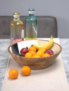 Bol de service en céramique en bois artisanal avec des serveurs à salade Parfait pour la cuisine, la salle à manger et les rassemblements Vente en gros en provenance d'Inde - Product Image 5