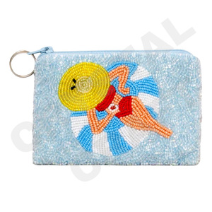 Pochette à monnaie universitaire personnalisée Portefeuille à perles de rocaille Beau cadeau de maman pour les filles-Accessoire à la mode au design de coeurs - Product Image 3