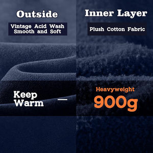 Sweat-shirt et sweat à capuche unisexe en molleton vintage épais, style délavé à l'acide, surdimensionné, pour hommes et femmes, vêtements de sport pour couples, 2025 - Product Image 4