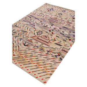 Manchaha Ivory Hand Knotted <b>Wool</b> Bamboo Silk Rug 10mm Thick Geometric Abstract Pattern for Home Hallway Rectangle Model-Les-1968 - Product Image 2