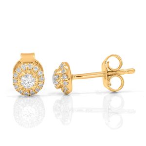 Round Diamond Tiger Prong <b>Set</b> <b>Stud</b> <b>Earrings</b> - Product Image 3