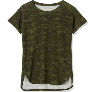 Nuevo diseño de camuflaje 2025, camisetas de gran tamaño para mujer, camisetas con cuello redondo para mujer, Camisetas hechas en Pakistán para mujer - Product Image 3