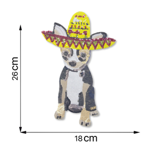 Patch thermocollant à sequins sur le thème du chien, en toile et PVC, pour accessoires de mode - Product Image 2