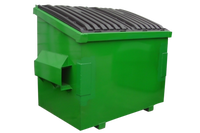 Mini benne à ordures mobile personnalisée benne 4-10 verges chargement frontal poubelle avec couvercles en plastique