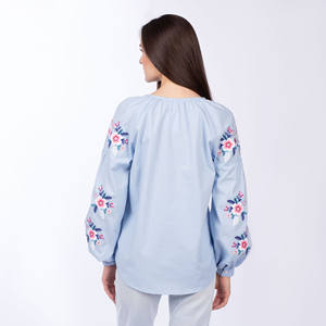2020 hermosa blusa rumana de longitud media para mujer, bordado de algodón, patrón Floral lavable Natural, informal, Simple, de talla grande - Product Image 6