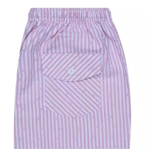 ชุดนอนผ้าทอลายทางสีชมพูอ่อน | กางเกงเลานจ์ผ้าฝ้าย100% | เข้ารูปปกติมีเชือกรัดเอวและกระเป๋า | ชุดนอน - Product Image 3