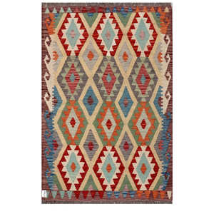 พรมกิลิมไมมาณา อัฟกานิสถาน ขนาด 189 x 123 ซม. พรมทอมือแบบดั้งเดิมและชุดพรม - Product Image 1