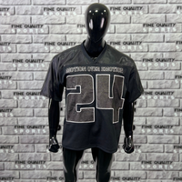 T-shirt de football en polyester à col en V, coupe oversize et courte, style boxy personnalisé, avec logo frontal, respirant et écologique