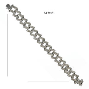 Pulsera de plata 925 sólida con incrustaciones de diamantes Unisex, joyería de joyería, brazalete hecho a mano, regalo para su nuevo diseño - Product Image 1