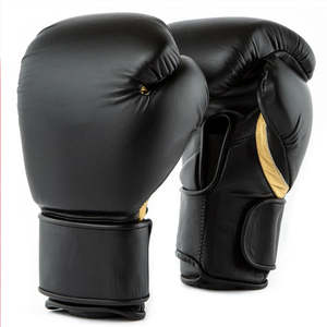 Gants de boxe en cuir de vache véritable de qualité supérieure, fabriqués en usine au Pakistan, avec sangle noire, pour l'entraînement en club CP-BG-10 - Product Image 1