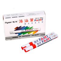 Marqueur permanent à peinture à base d'huile Flysea FS-110, 12 couleurs, imperméable, durable