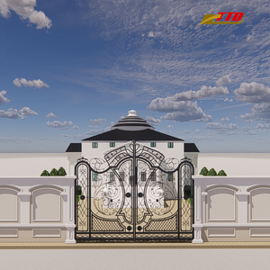 Idées de conception de portails en fer modernes pour les entrées de maison, écologiques, hauteur de 7 pieds, style minimaliste, nettoyage architectural, modélisation 3D - Product Image 2