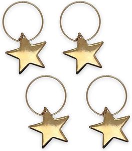 ห่วงรัดผ้าเช็ดปากทองเหลืองพร้อมจี้รูปดาวสีทองตกแต่งโต๊ะสำหรับงานแต่งงานที่บ้านและงานอื่นๆสำหรับห้องครัวเทศกาลคริสต์มาส - Product Image 4