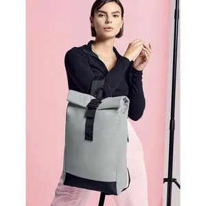 Custom Reflective <b>Roll</b>-<b>Top</b> <b>Backpack</b> for Promotional Merchandising - Product Image 2