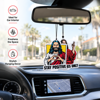 Désodorisants de voiture suspendus personnalisés à découpe sur mesure, parfum Jésus longue durée, avec emballage individuel scellé anti-évaporation