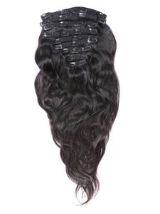 Haute qualité pleine tête Remy vierge cheveux humains droite et bouclée Clip dans les extensions de cheveux 4C pour les femmes noires - Product Image 6