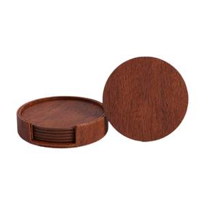 Sous-verre en bois massif poli |   Ensemble de 6 sous-verres à thé Fabricant |   Sous-verres en bois naturel, vente en gros, fournisseur d'usine - Product Image 4