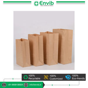 Sacs en papier kraft recyclables jetables de haute qualité fabriqués sur mesure Impression flexographique Style de luxe pour restaurants Logo personnalisé bas - Product Image 4