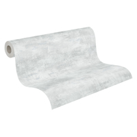 Papier peint vinyle non tissé gris aspect plâtre moderne fabriqué en Allemagne, antistatique, pour salon, cuisine, hôtel - 10,05 x 0,53 m