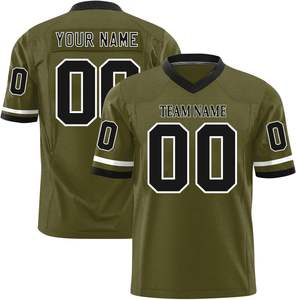 Camisetas de fútbol de malla de poliéster de manga corta OEM impresión por sublimación de secado rápido con nombre de logotipo de equipo personalizado y rayas numéricas - Product Image 1