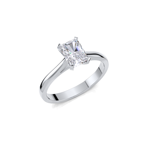 Anillo de compromiso solitario con diamante de corte radiante de 1.0 quilates en oro amarillo, blanco y rosa de 14 quilates - Product Image 2