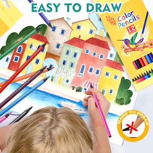 Crayons de couleur en plastique recyclé standard pour enfants, non toxiques, en vrac, de la Bview Art Factory, 12/18/24/36/48 couleurs - Product Image 2