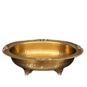 Plat de service coûteux, classique, personnalisé, décoratif, de forme ovale, vaisselle dorée, plats de service pour aliments et collations - Product Image 6